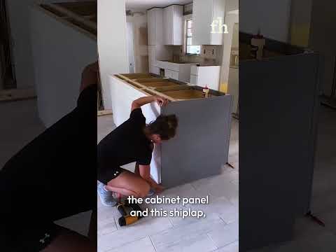 Woman Creates Inexpensive DIY Kitchen Island by Joining 3 Cabinets