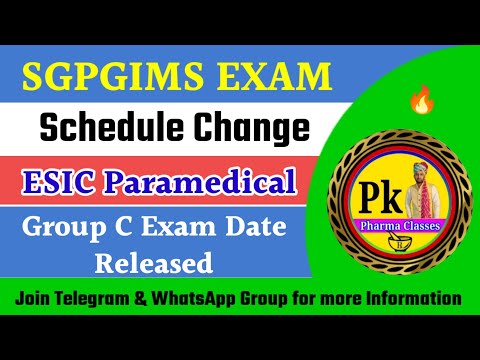 ESIC Pharmacist Exam Date Released ll SGPGIMS EXAM Date Postponed ll #esic_pharmacist #sgpgilucknow