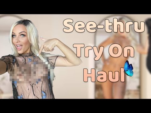 FISHNET DRESS TRANSPARENT TRY ON HAUL (4K)