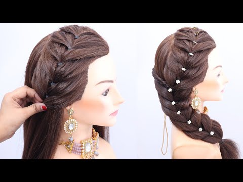 Most attractive front look ponytail hairstyle for ladies | karwa chauth hairstyle for women