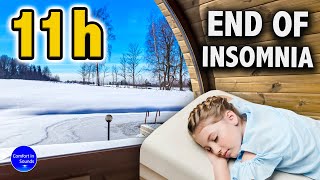 Defeat insomnia, Heater noise inside a wood shelter, and deep blizzard ambience sound, White noise