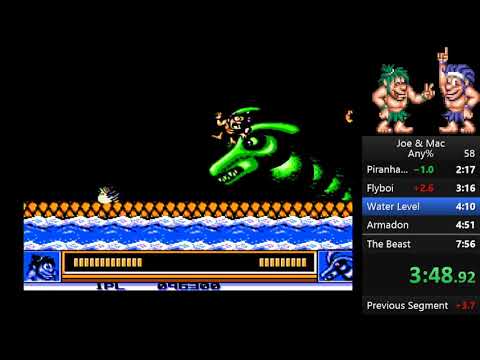 Joe & Mac (NES) Speedrun 7:56