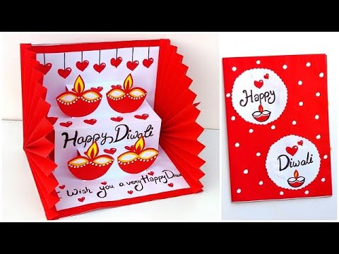 Easy Diwali pop up card 2024 / Diwali card making easy handmade / DIY Diwali card ideas