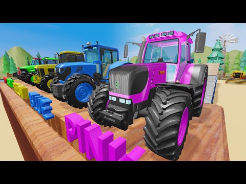 We painting the tractor with colorful paints - Creative Fun with Tractors