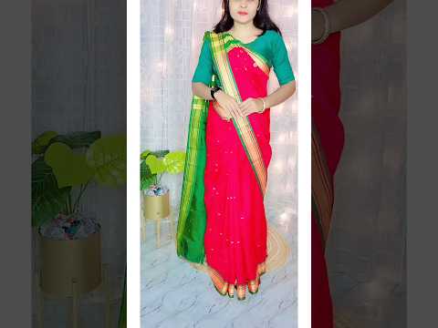 Cotton silk saree draping tutorial step by step | saree draping style