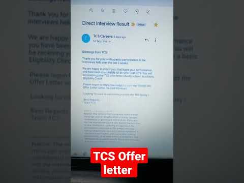 Tcs offer letter