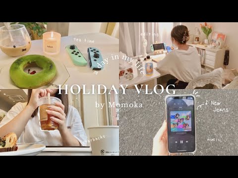 vlog | 社会人一人暮らし疑似体験の2連休💐✨おうちカフェ☕️動画編集📷⌨️