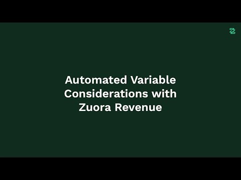 Zuora Revenue Variable Considerations Micro Demo