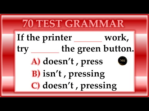 70 Quiz - Grammar | English Test Questions - All 12 Tenses Test in English | No.1 Quality English