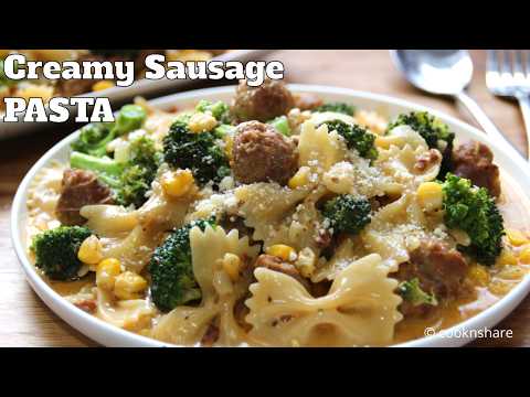 One-Pan Wonder: Creamy Sausage and Veggie Pasta!