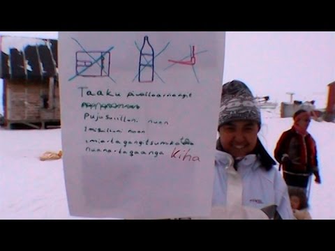 "Demonstration" of children from Siorapaluk, the northernmost town in the world.