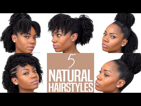 5 NATURAL HAIRSTYLES (For Medium To Long Natural Hair) (Type 4 Hair)