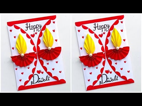 How to make Diwali greeting card 2024 / Handmade Diwali card making ideas / Happy Diwali card