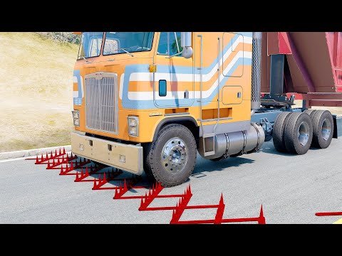 Mobil vs Spikes #8 - BeamNG Drive