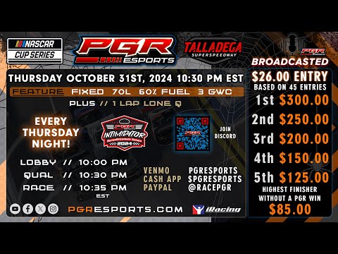 PGR eSports Intimidator Superspeedway Series | Talladega Superspeedway | 10/31/24 | PGR eSports