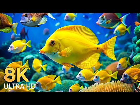 Coral Majesty 8K - Vibrant Reefs and Gentle Ocean Sounds - OCEAN ANIMAL ADVENTURES 60FPS 8K ULTRA HD