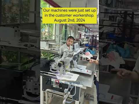 Our machines were arrived at the customer factory yesterday and set up today. August 2nd #sewing