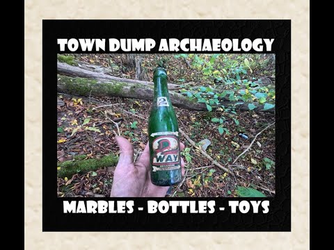 Town Dump Antiques - Bottle Digging - Black Glass Jar - Marbles - Toys - ACL Soda Bottles - Glass -