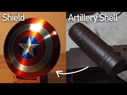 砲弾でキャプテン・アメリカの盾を作ってみた。/ Making Captain America Shield From Artillery Shell