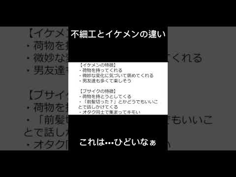 イケメンと不細工の違い