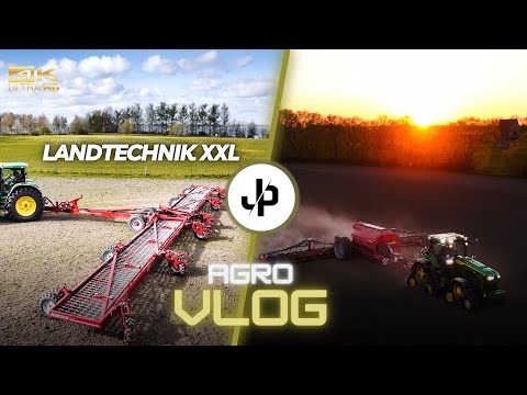 Landtechnik XXL! 24 Meter Striegel und 36 Reihen Maisdrille! || JP Agrar