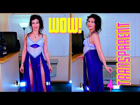 Sexy Dresses Try On Haul - No Panties, Transparent Lingerie Blue Pink Dress