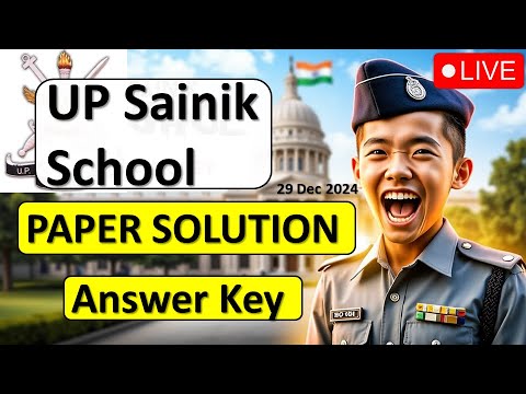 UP Sainik School Paper Solution 2024 | UP Sainik School Answer Key Class 6th | Solved Paper Class 9