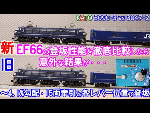 新旧EF66の登坂性能を徹底比較したら意外な結果が・・・。 (KATO品番3090-3 vs 3047-2)【鉄道模型】【Nゲージ】【入線】【ブルートレイン】【さくら・はやぶさ／富士】