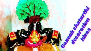 Ganesh chaturthi backdrop decoration at home/ #ganeshchaturthidecorationideas