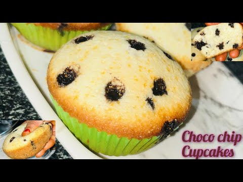 Choco chips cup cakes recipe || How to make Bakery style Choco chip Cupcakes in telugu #cupcakes