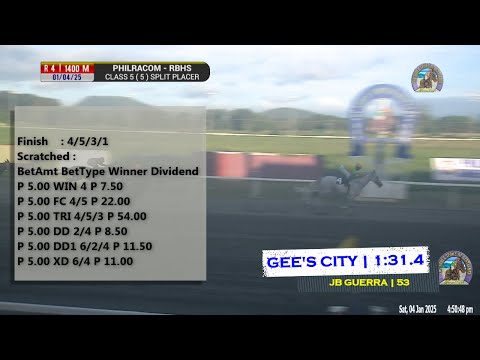 2025 Jan 04 | R04 - GEE'S CITY (4)(1:31.4)