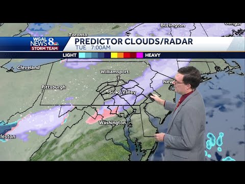 Hour-by-hour snow projections for South-Central Pennsylvania