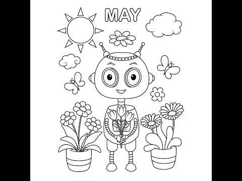 Learn the Months of the Year with ROBOTS?? Coloring Page FUN!