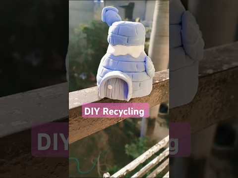 DIY Recycling Bottle into a Clay Igloo#shorts#diy#art