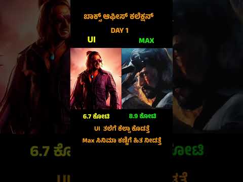 UI vs Max movie box office collection 🔥 #boxofficecollection #sandalwood #kannadashorts