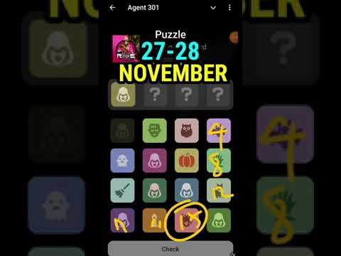 Agent 301 Daily combo card 27-28 November  | Agent 301 Puzzle Solved Today 27 November