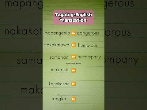 TAGALOG-ENGLISH TRANSLATION VOCABULARY WORDS #learnenglish #tagalogenglishtranslation #vocabulary