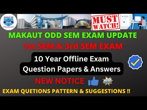 Makaut 1st Year & 2nd Year Odd Sem Exam | Offline /Online | Makaut 1st Sem & 3rd Sem Questions Paper