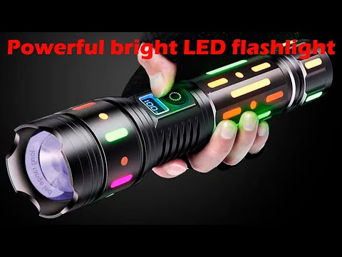 Powerful Bright Spotlight LED Flashlight With Fluorescent Absorbing Film Luminous Colorful Tactical