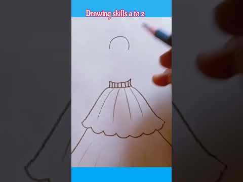 how to draw girl dress👗 drawing step by step || Easy girl dress drawing #shorts