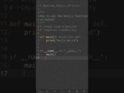 How To Use The main() Function In Python | Master Python Main Function #pythontips #python #phython