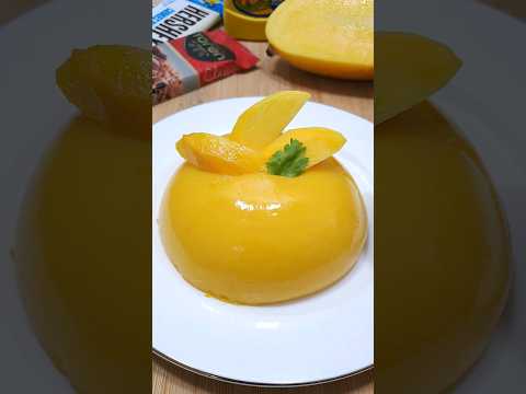 4 Ingredients Easy Mango Pudding 🥭 🍮 #shorts #asmr