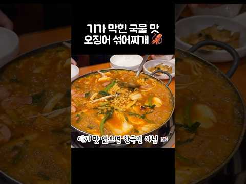 [오푸파] 기가 막힌 국물 맛 오징어 섞어찌개 🦑 #시청맛집 #시청진주회관 #섞어찌개