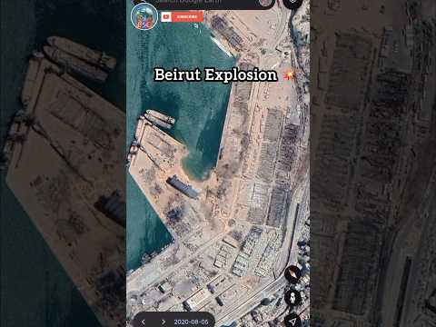 Beirut Before and After On Google Earth😱 #shorts