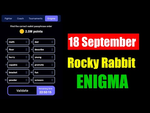 Rocky Rabbit Enigma 18 September | Rocky Rabbit Enigma Today