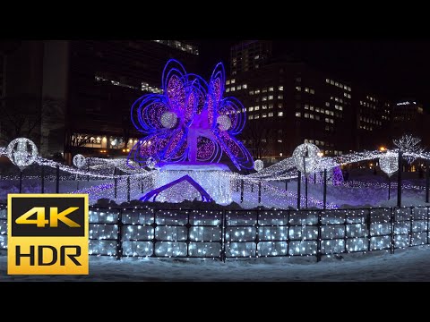 [4K HDR] 2022年 札幌ホワイトイルミネーションを散策 / Strolling in Sapporo White Illumination (Hokkaido, Japan)