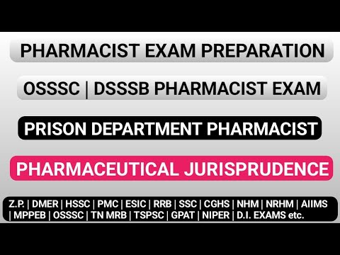 Pharmacist exam preparation | OSSSC Pharmacist exam | PRISON DEPARTMENT PHARMACIST EXAM