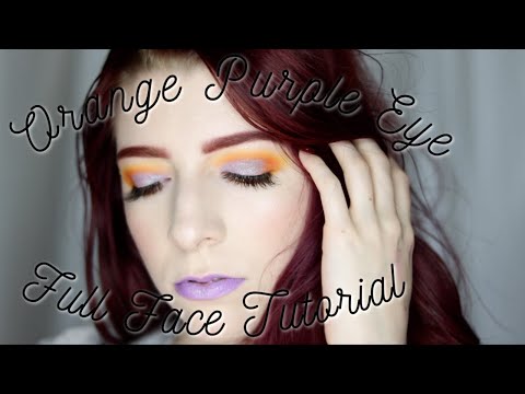 orange & purple eye | full face tutorial | music only!