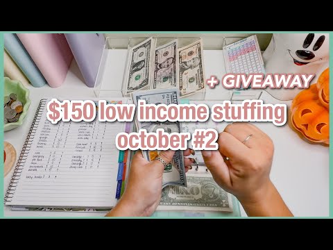 $150 cash envelope & sinking funds stuffing + #GIVEAWAY | october week 2 | 23 year old budget