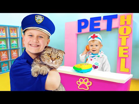 PET Hotel  + More Adventure videos with Oliver and Animals for Kids